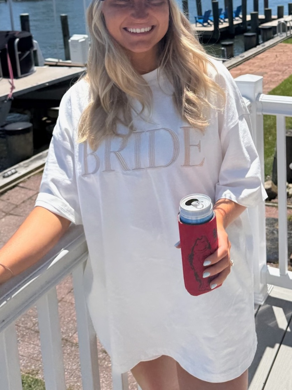 Bride White Oversized Tee - Perfect Bachelorette Shirt